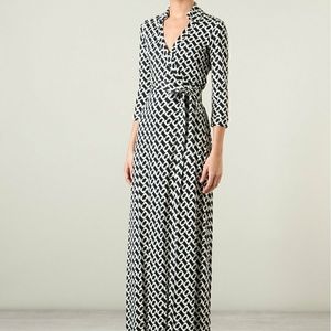 Diane Von Furstenberg Chainlink wrap Maxi dress
